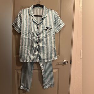 Striped Blue and White Kids Pajamas